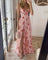 Vestido midi padrão floral feminino