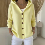 Cardigan moderno com capuz feminino