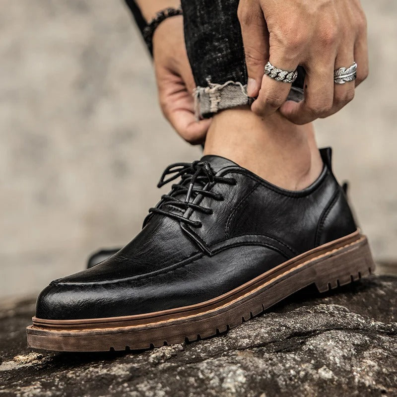 Sapatos de Couro Verdadeiro masculino