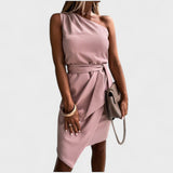 Vestido Moderno de Um Ombro feminino
