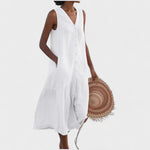 Vestido com Decote em V feminino