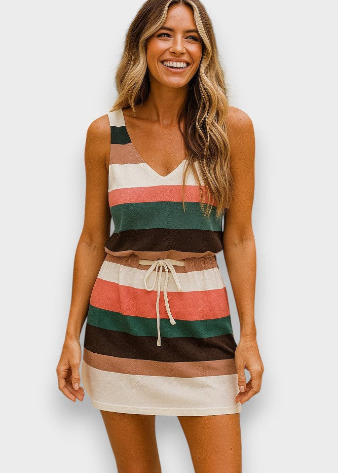 Vestido Mini com Riscas feminino