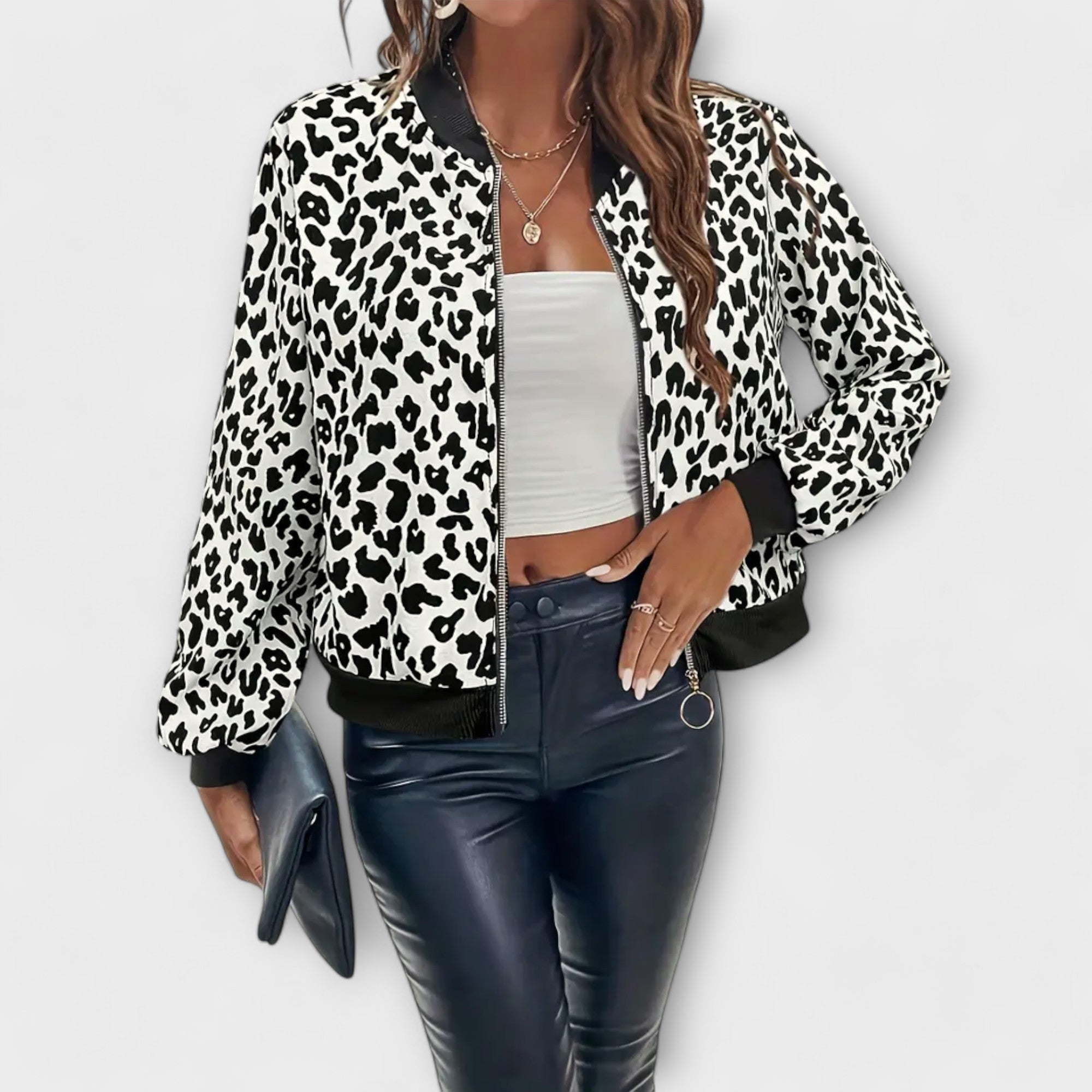 Casaco de Leopardo Elegante feminino