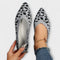 Sabrinas de renda com estampado de leopardo feminino