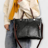 Bolsa de couro elegante feminino