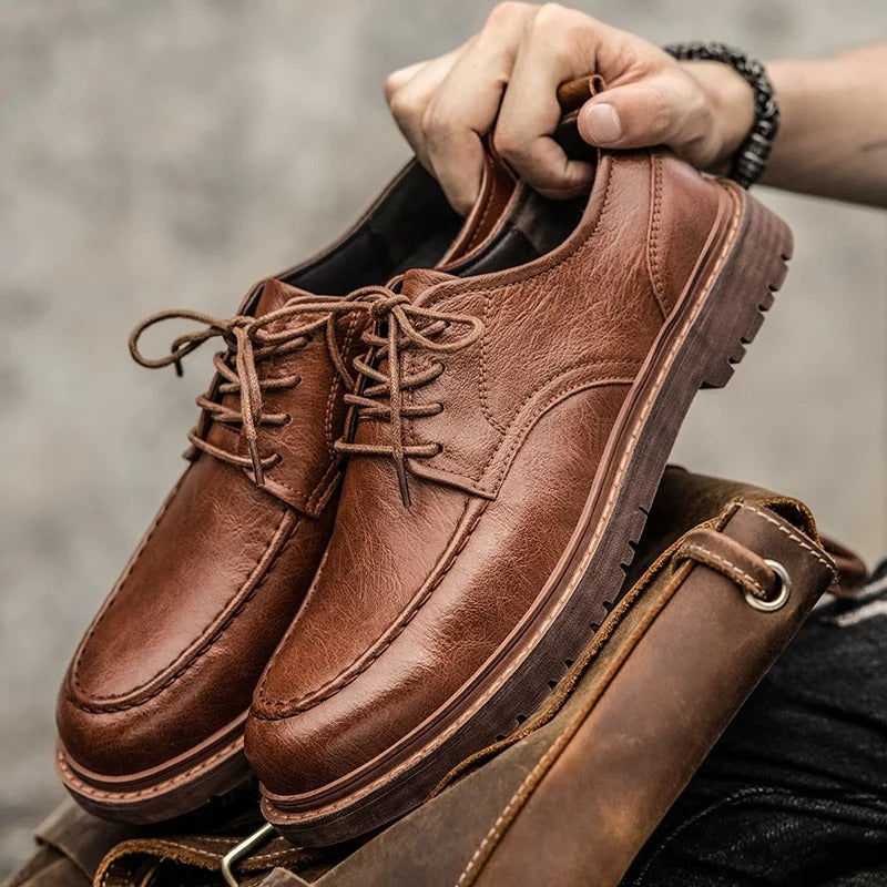 Sapatos de Couro Verdadeiro masculino