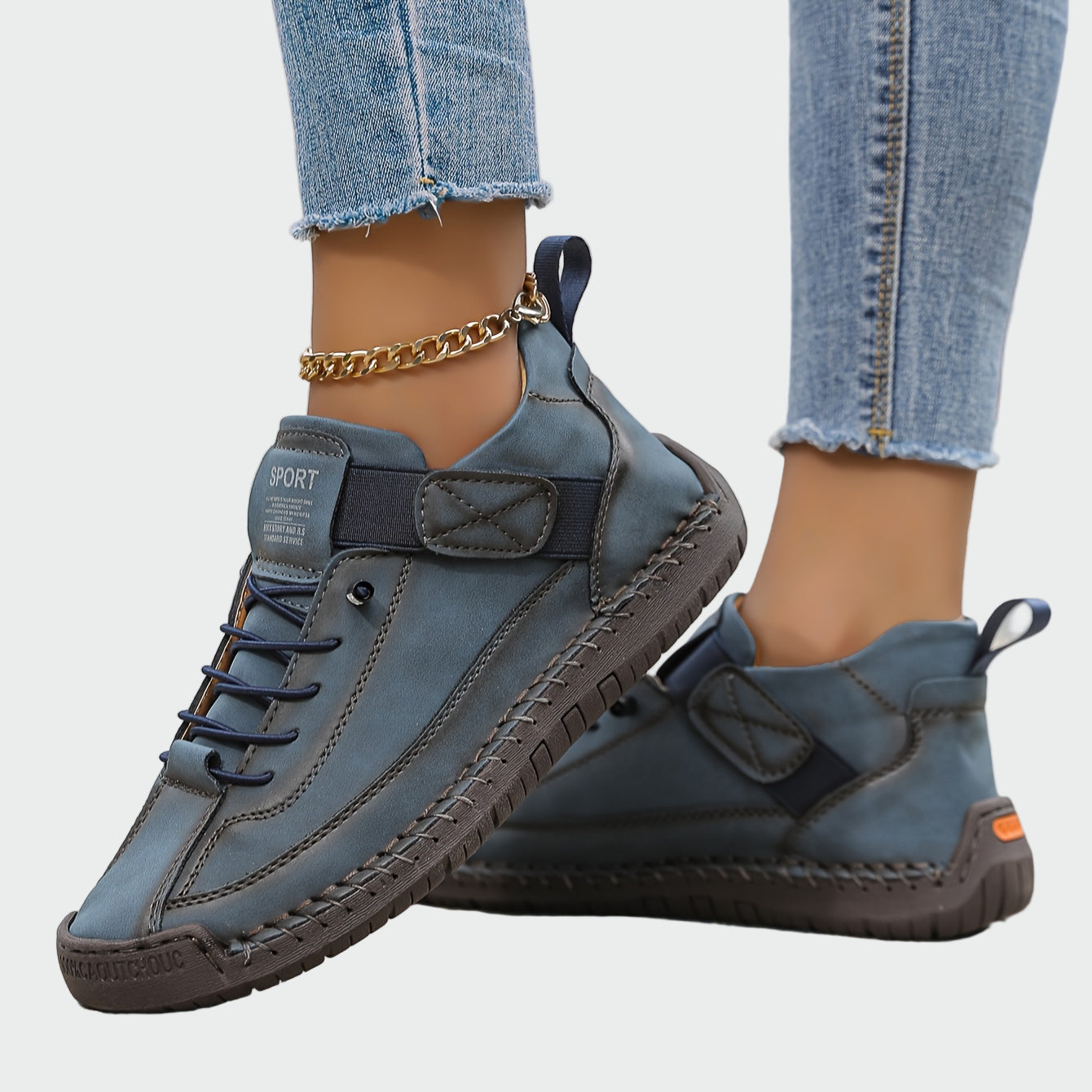 Botas ortopédicas de couro feminino