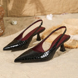 Mara – Sapatos slingback com textura serpente