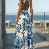 Vestido Marielle – elegância floral com caimento sofisticado