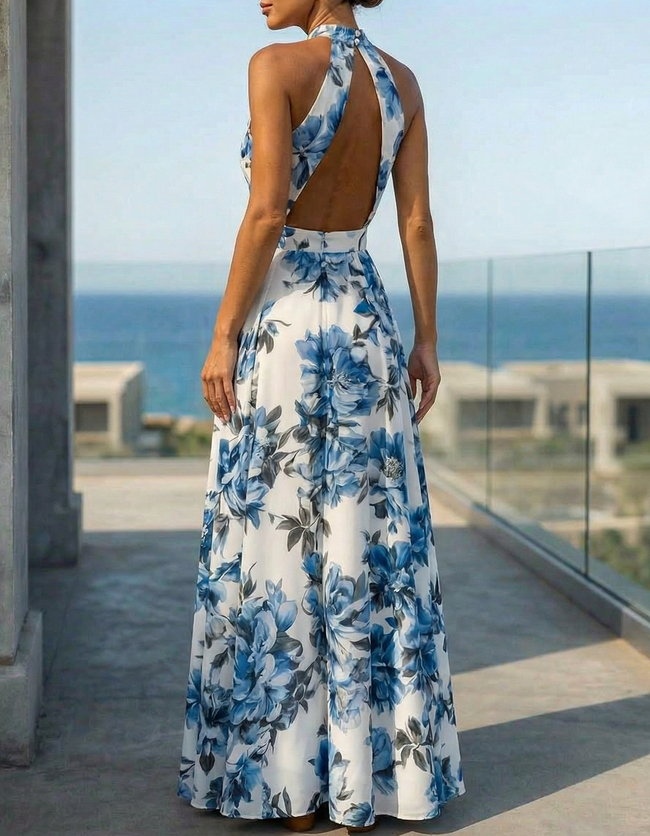 Vestido Marielle – elegância floral com caimento sofisticado