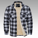 Casaco Trucker Riscas Fleece masculino