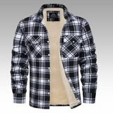 Casaco Trucker Riscas Fleece masculino