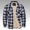 Casaco Trucker Riscas Fleece masculino