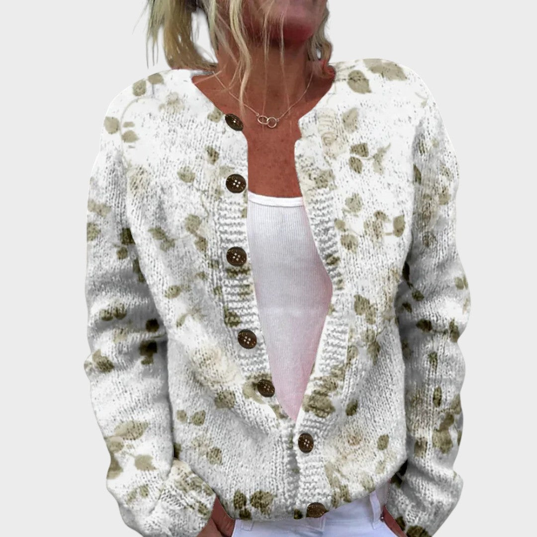 Cardigan Floral de Outono feminino