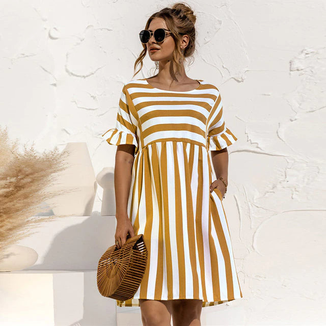 Madalena | Vestido Leve às Riscas