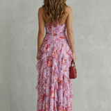 Alice | Vestido Maxi Floral com Decote Cruzado