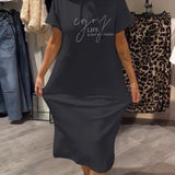 Vestido casual com capuz feminino