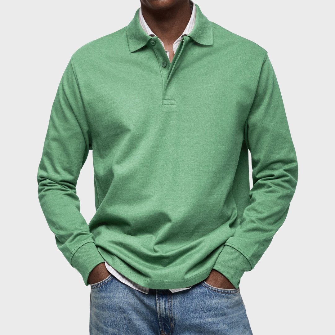 Eduardo - Polo De Luxo De Mangas Compridas masculino