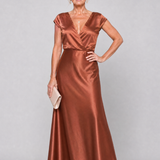Vestido maxi Samouse envelope com manga curta