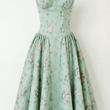 Vestido midi corpete estruturado feminino