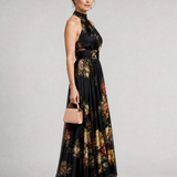 Vestido midi Sior floral com decote halter