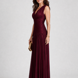 Vestido midi Lemar plissado sem mangas com decote em V