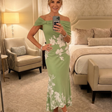 Marta | Vestido Midi com Decote Caído