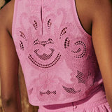 Conjunto Rosa em Renda feminino