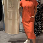 Vestido casual com capuz feminino