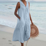 Vestido com Decote em V feminino