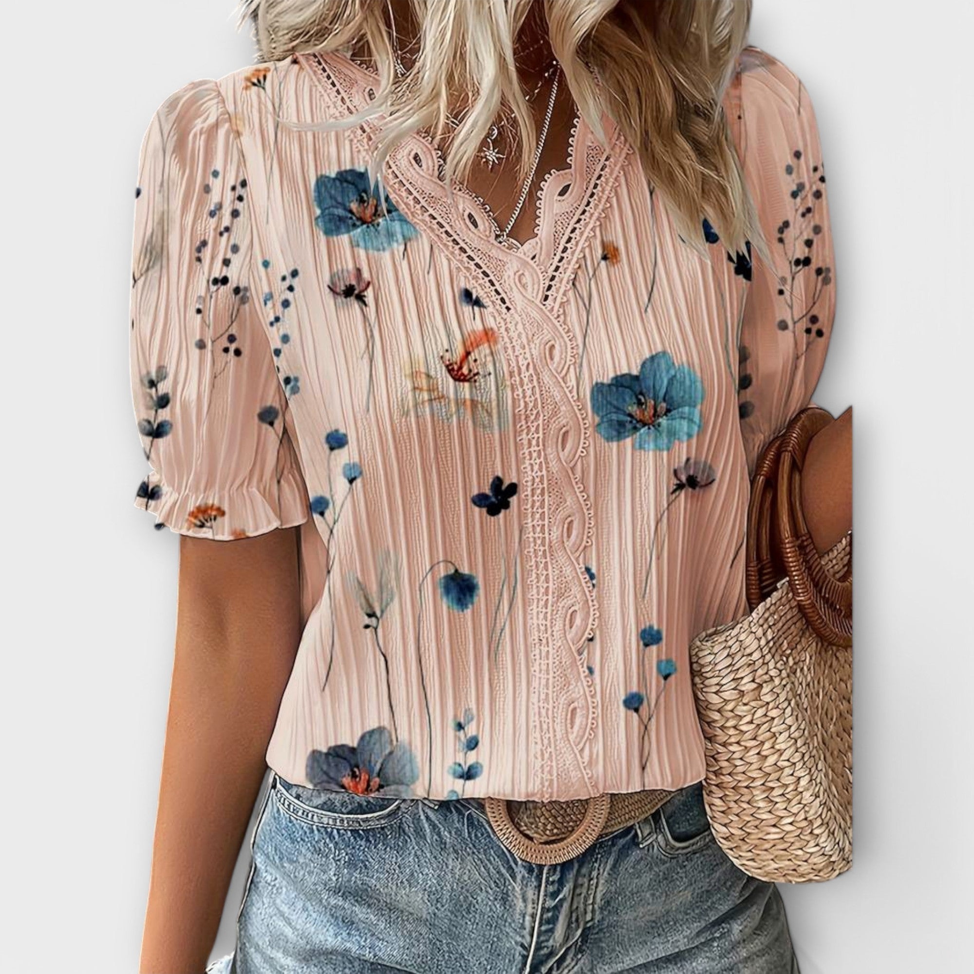 Blusa com decote em V feminino