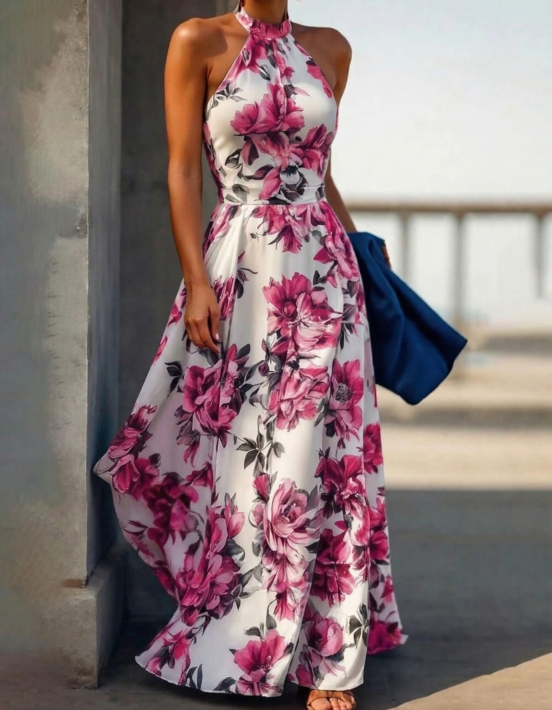 Vestido Marielle – elegância floral com caimento sofisticado