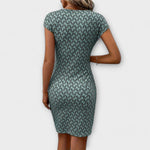 Vestido de manga curta tulipa feminino