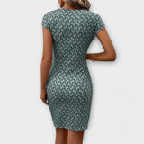 Vestido de manga curta tulipa feminino