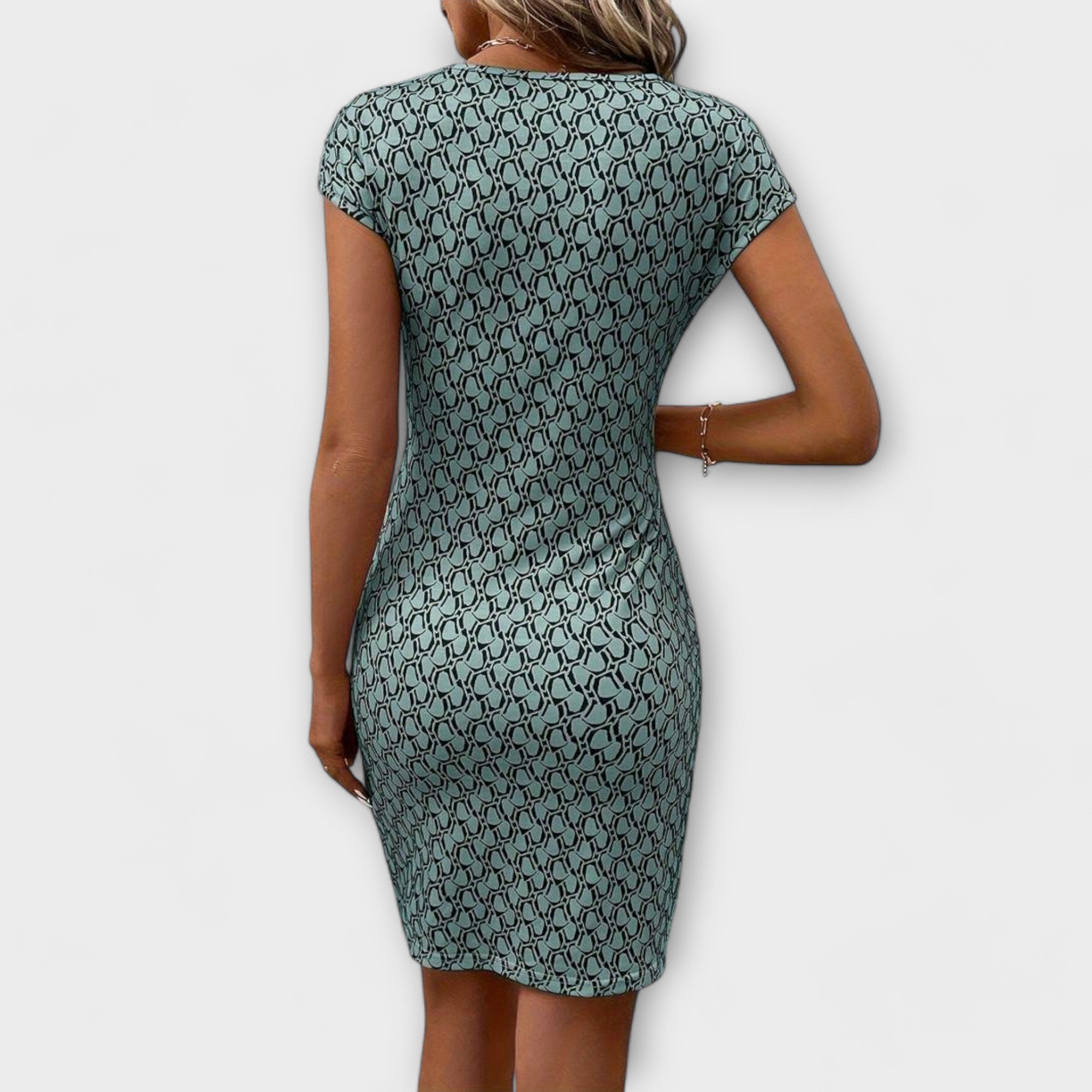 Vestido de manga curta tulipa feminino