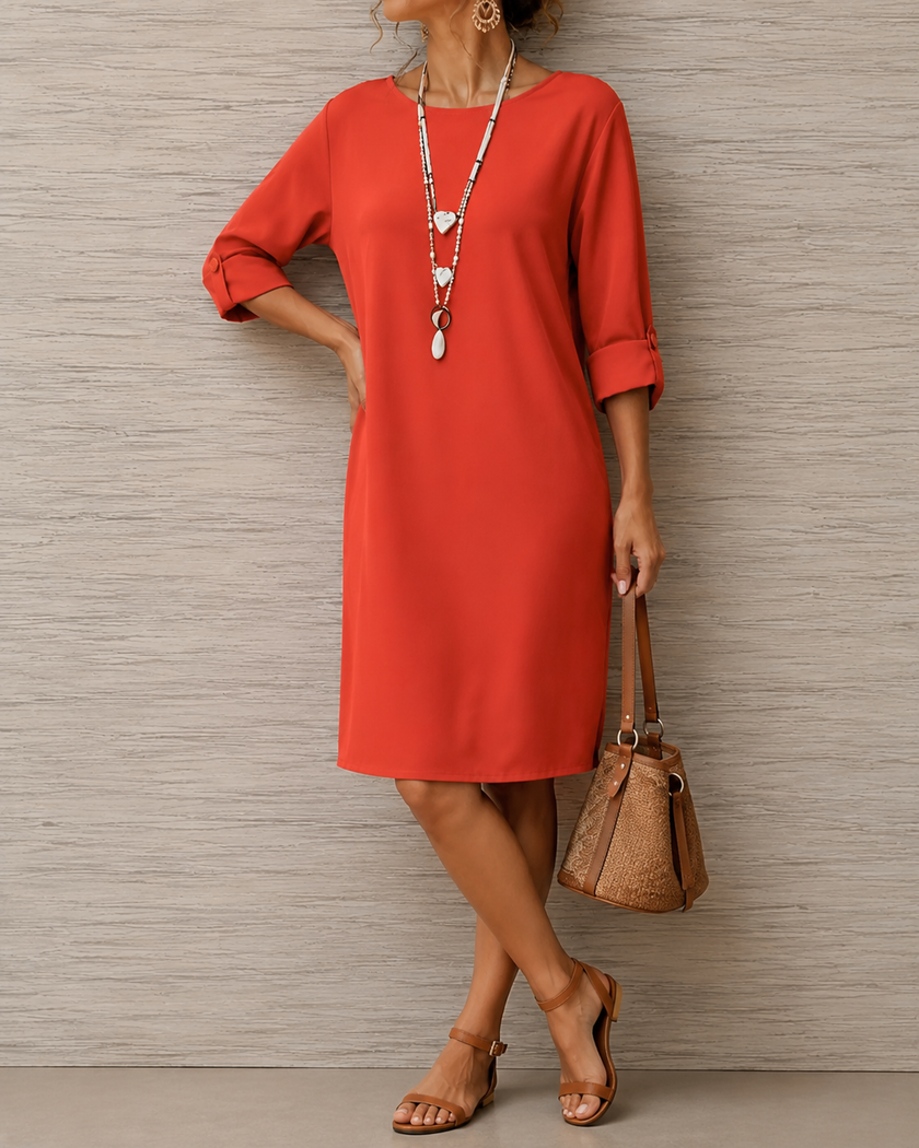 Julia - Vestido com Decote Redondo e Bolsos