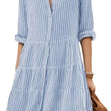 Vestido de Verão às Riscas feminino