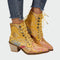Botins de couro com flores feminino