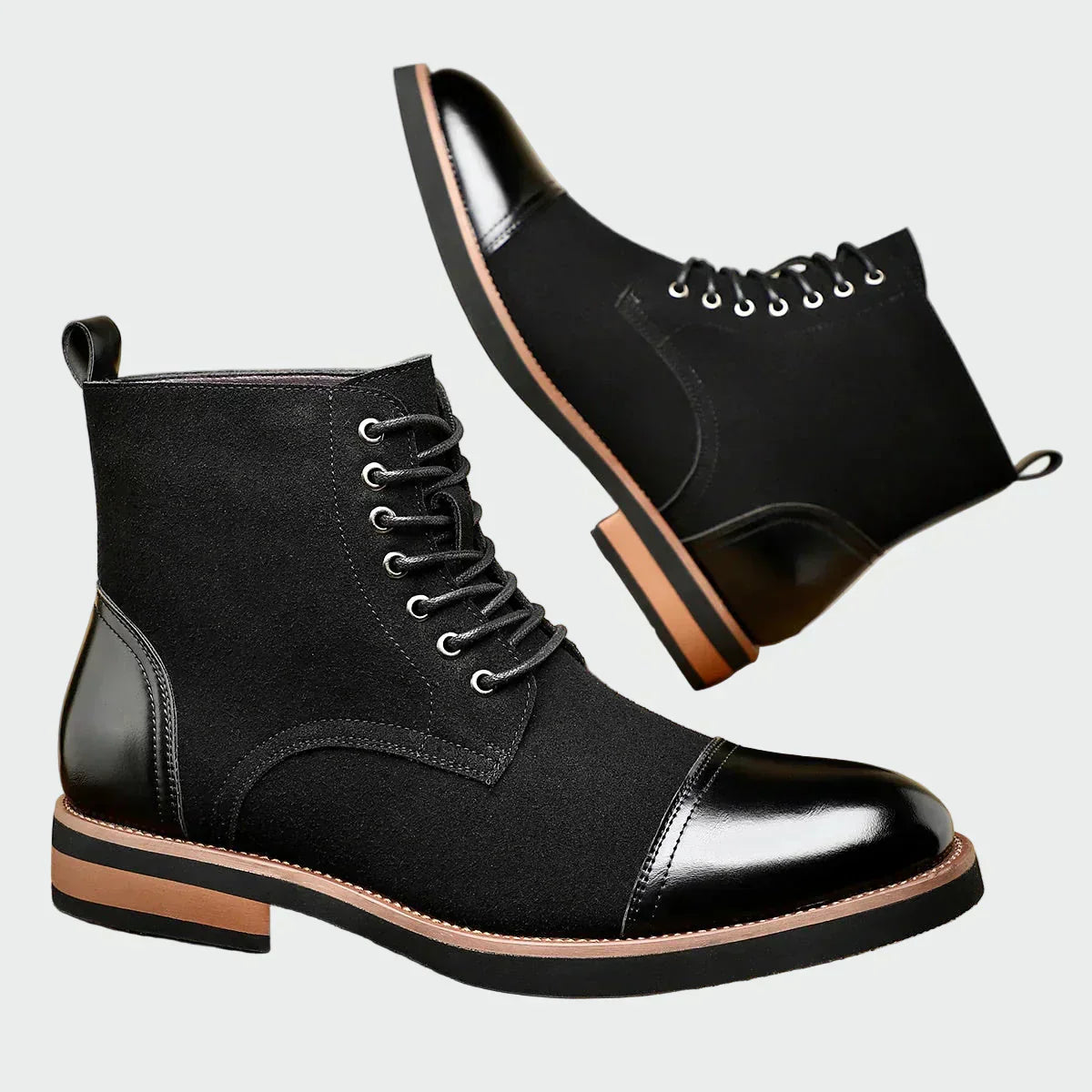 Botins de couro Oxford feminino