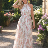 Vestido midi Guinevere floral com saia fluida