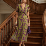 Vestido midi Virel floral descontraído