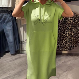 Vestido casual com capuz feminino