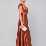 Vestido maxi Samouse envelope com manga curta