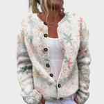 Cardigan Floral de Outono feminino