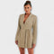 Vestido blazer com decote em V feminino