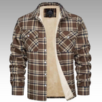 Casaco Trucker Riscas Fleece masculino