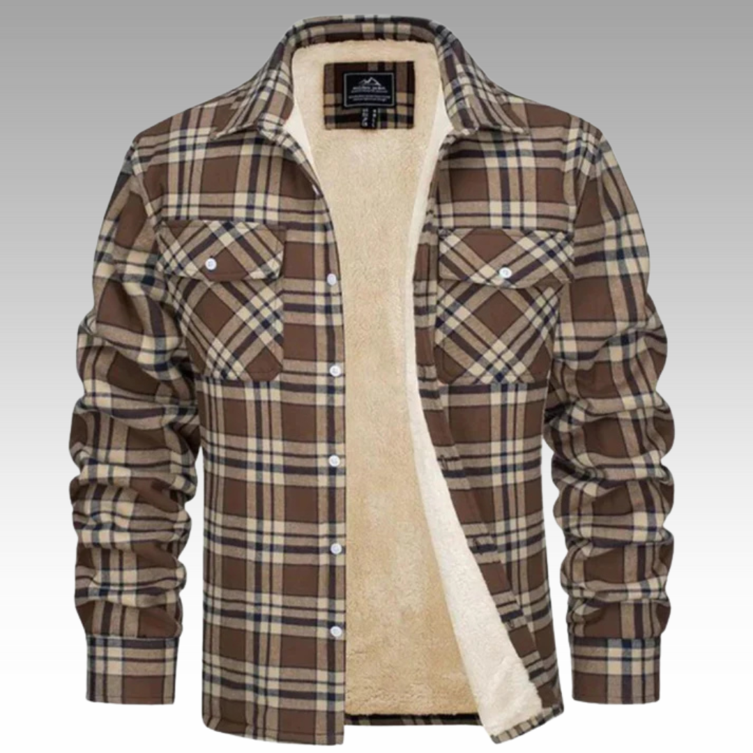 Casaco Trucker Riscas Fleece masculino