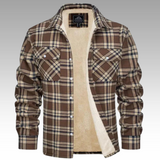 Casaco Trucker Riscas Fleece masculino