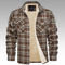 Casaco Trucker Riscas Fleece masculino