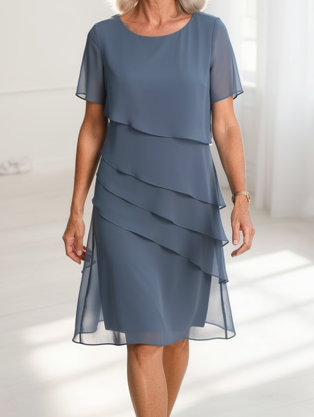 Juliette – Vestido Elegante Fluido com Folhos